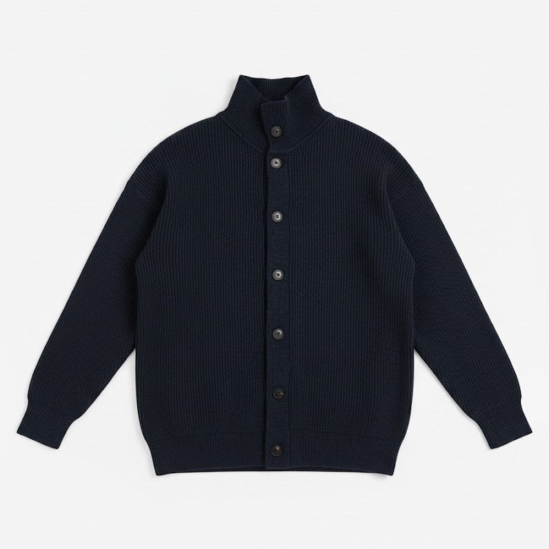 Ribbed Button Cardigan